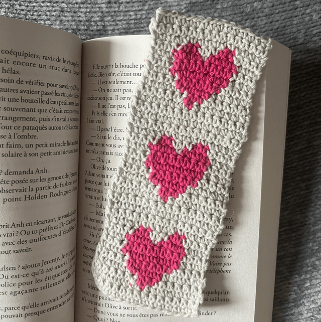 Marque page cœur 