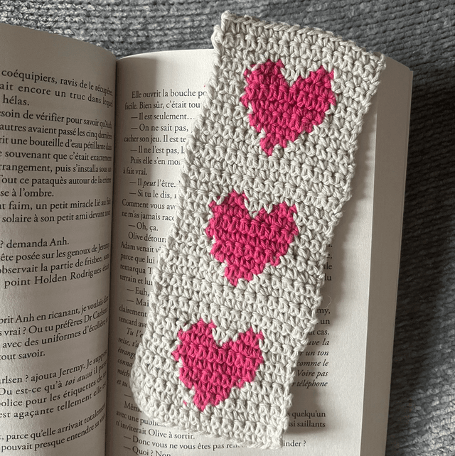 Marque page cœur 